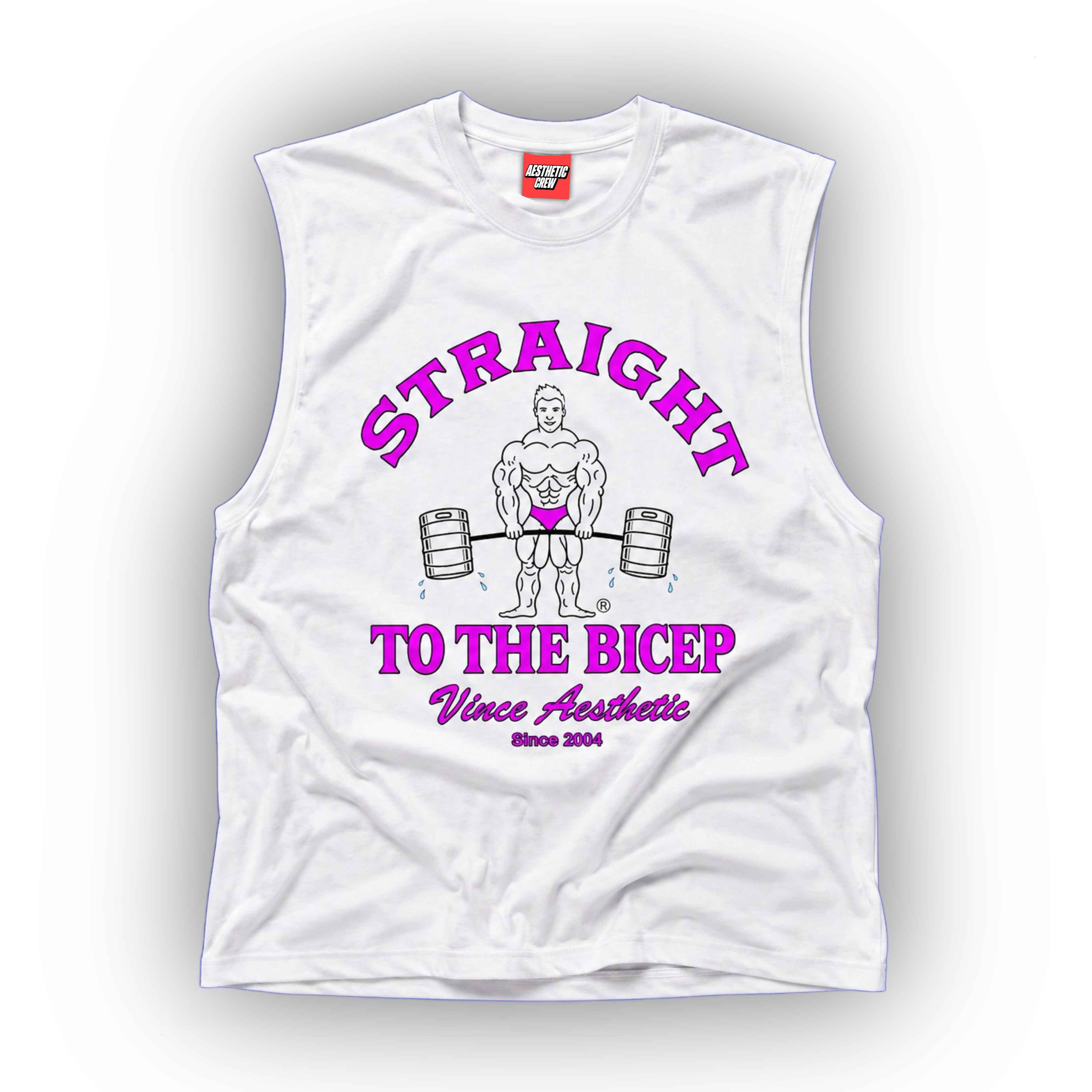STRAIGHT TO THE BICEP SLEEVELESS SHIRT